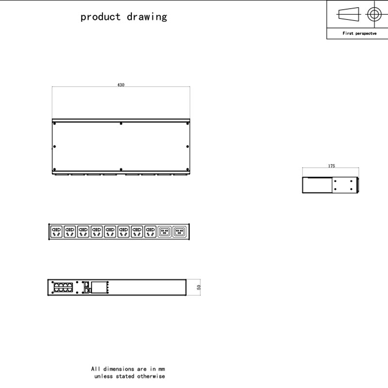 10-Asraon C20 Braiteoir TCP/IP Ingearach éicea Smart Rack Pdu 1U