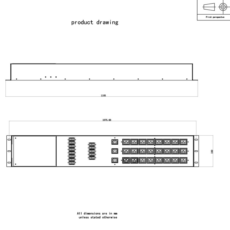 3-chéim 27-Asraon C13 C19 Ingearach Breaker Switched Pdu